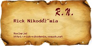 Rick Nikodémia névjegykártya